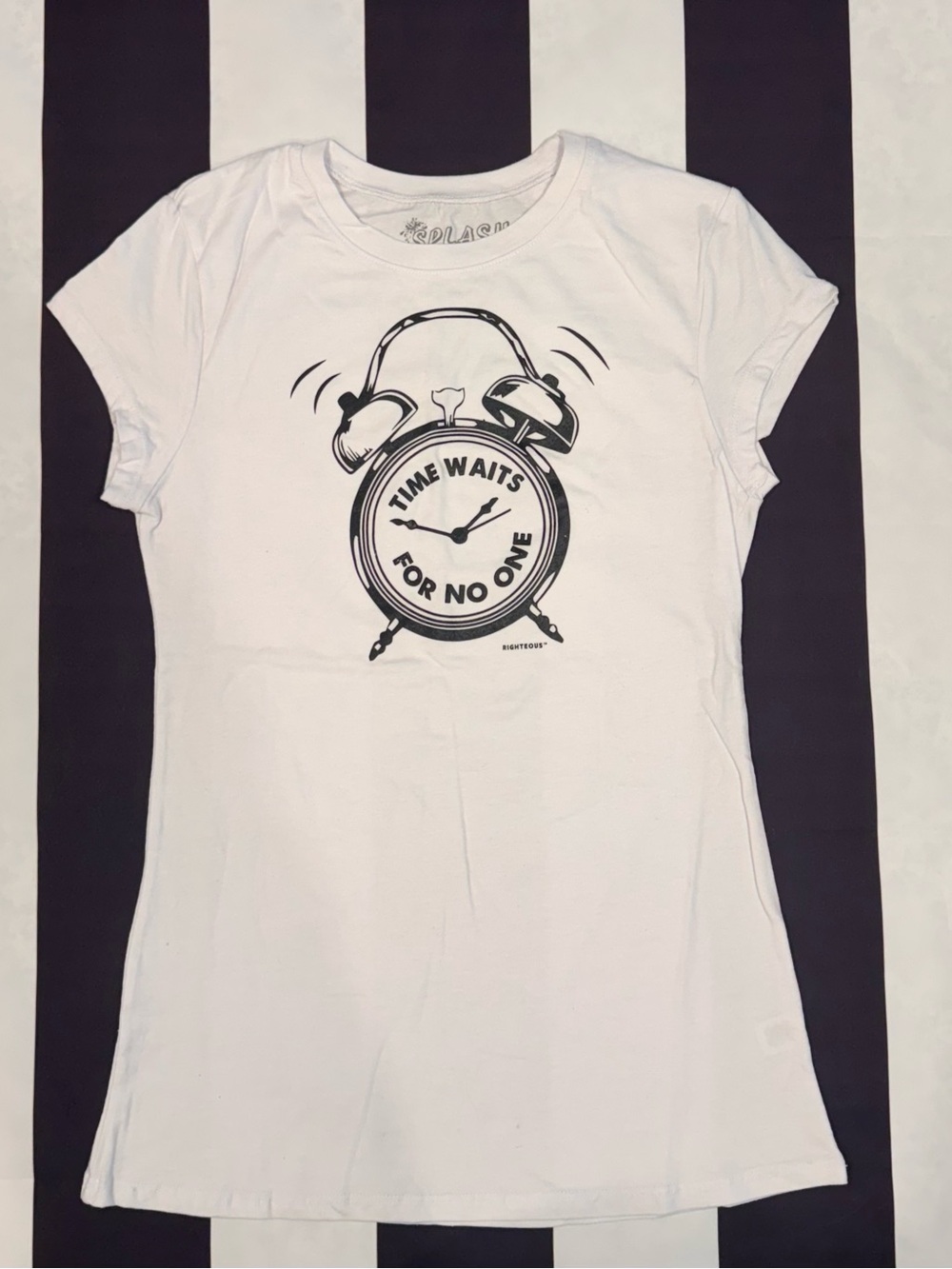 Splash White Tee with Black Interior Logo